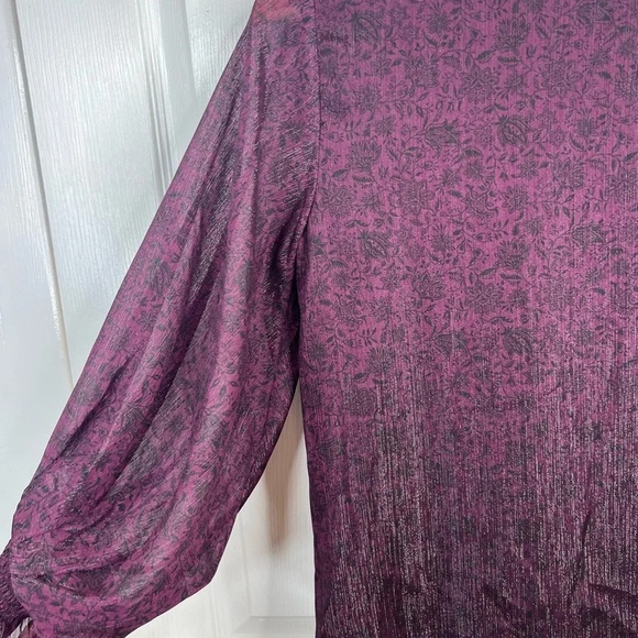 Halogen Purple V-Neck Blouse - Picture 6 of 10